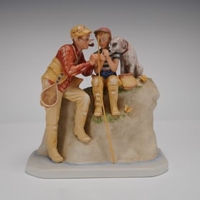 Norman Rockwell Gorham First Edition Summer Trout Dinner Figurine