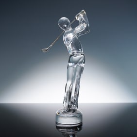 Baccarat Crystal Figurine, Golfer