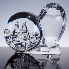 Baccarat Crystal Figurine, Paris Owl Sacre Coeur