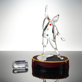 Swarovski Crystal Masquerade Pierrot SCS Annual Edition 1999 Figurine Set