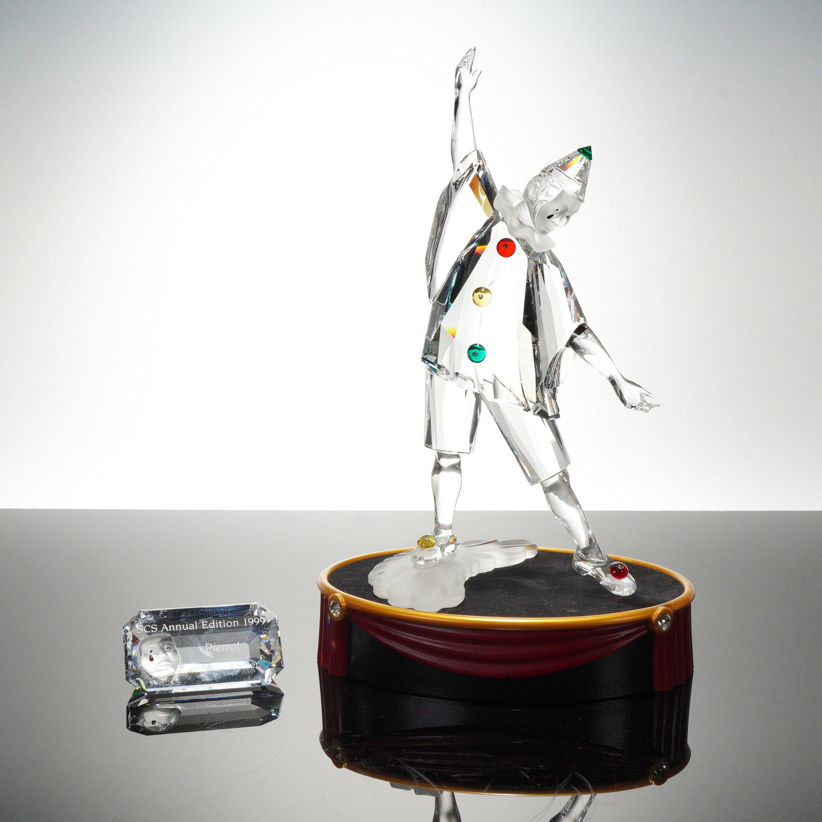 Swarovski Crystal Masquerade Pierrot SCS Annual Edition 1999 Figurine Set (1 of 5)