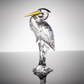 Swarovski Crystal Silver Heron Figurine Model 221627