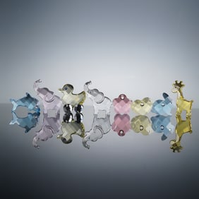 A Collection of 8pc Swarovski Crystal Figurines and Decorative Accessories