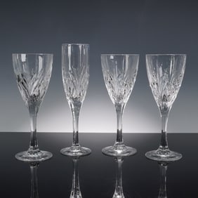 4pc Aura by Block Crystal Water & Champagne Glasses