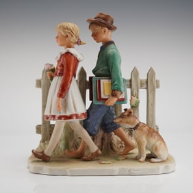 Gorham Norman Rockwell First Edition Figurine A Scholarly Pace Fall 1949