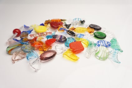 23pc Hand-Blown Art Glass Candy Figurines, Mixed Styles