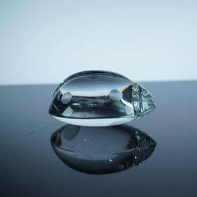 Baccarat Clear Crystal Paperweight, Ladybug