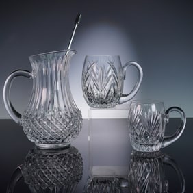 3pc Tyrone and Crystal D'Arques Jugs and Pitcher with Stainless Steel Stir