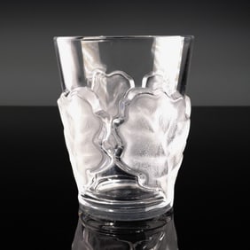 Lalique Crystal Leaf Tumbler Glass