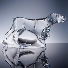 Baccarat Clear Crystal Figurine, Dog