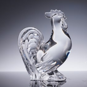Baccarat Crystal Figurine, Rooster, with Box