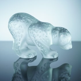 Lalique Crystal Figurine, Rajah Jaguar Cub