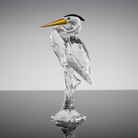 Swarovski Crystal Silver Heron Figurine