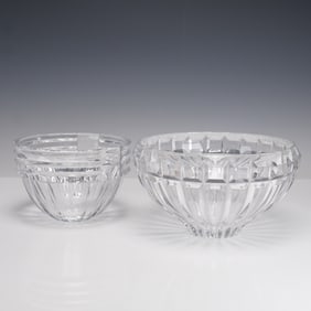 2pc Orrefors and Mikasa Crystal Bowls