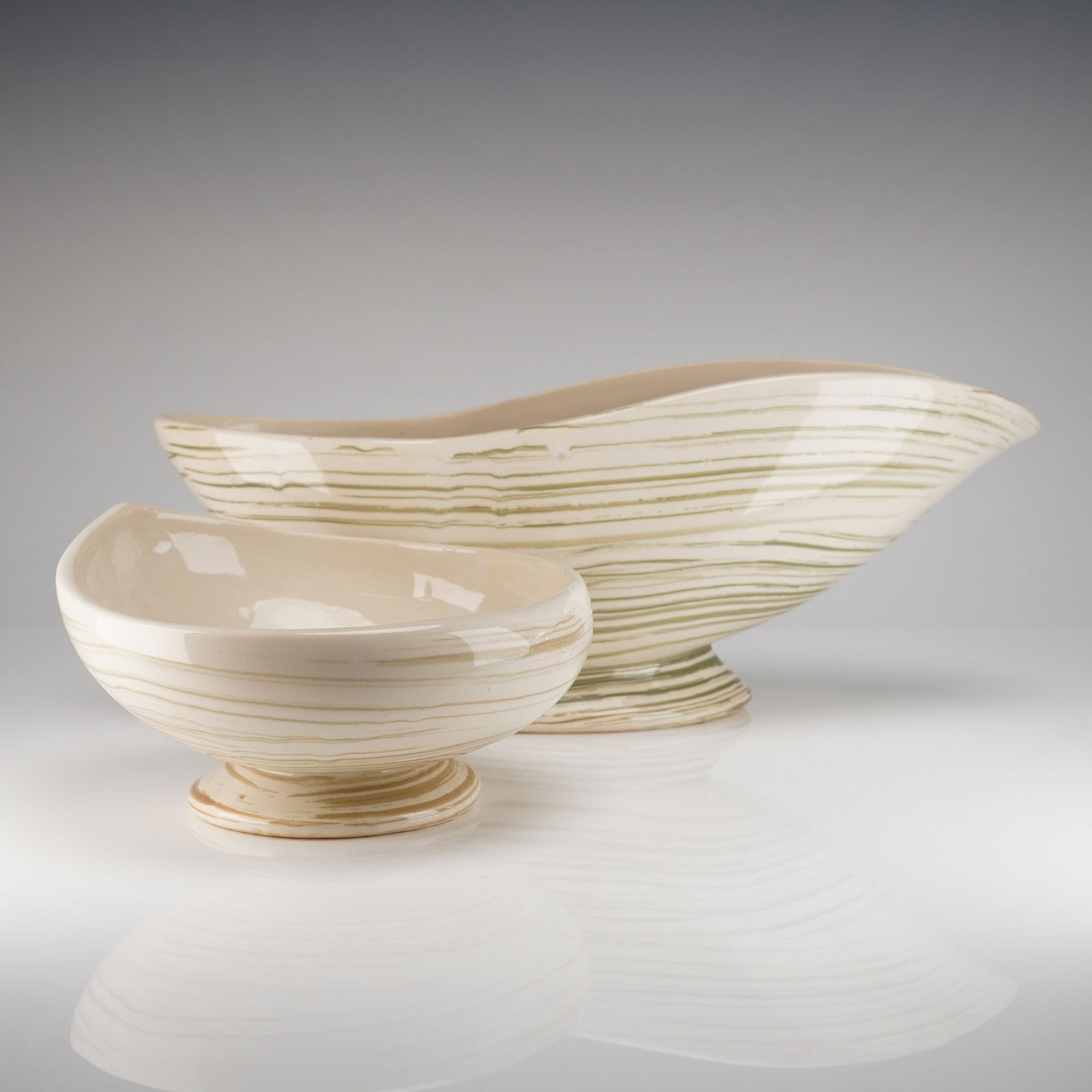 A Pair of McCoy Pottery Harmony Line Mid-Century Planters (1 of 4)