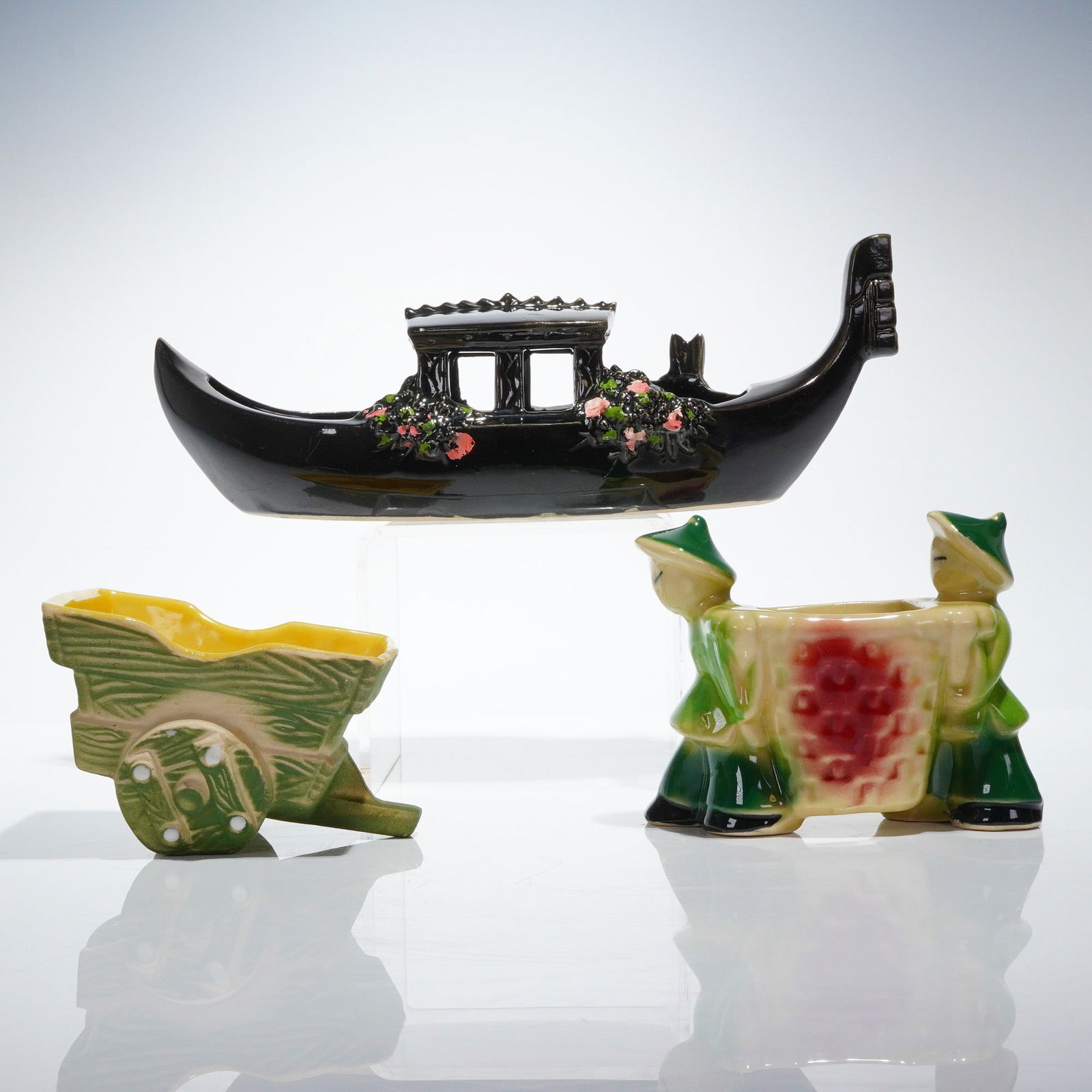 A Trio of McCoy Pottery and USA Novelty Planters including Gondola Boat (1 of 6)