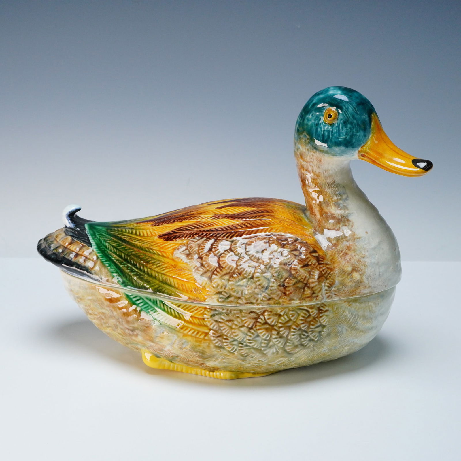 Portuguese Majolica Mallard Duck Tureen (1 of 5)