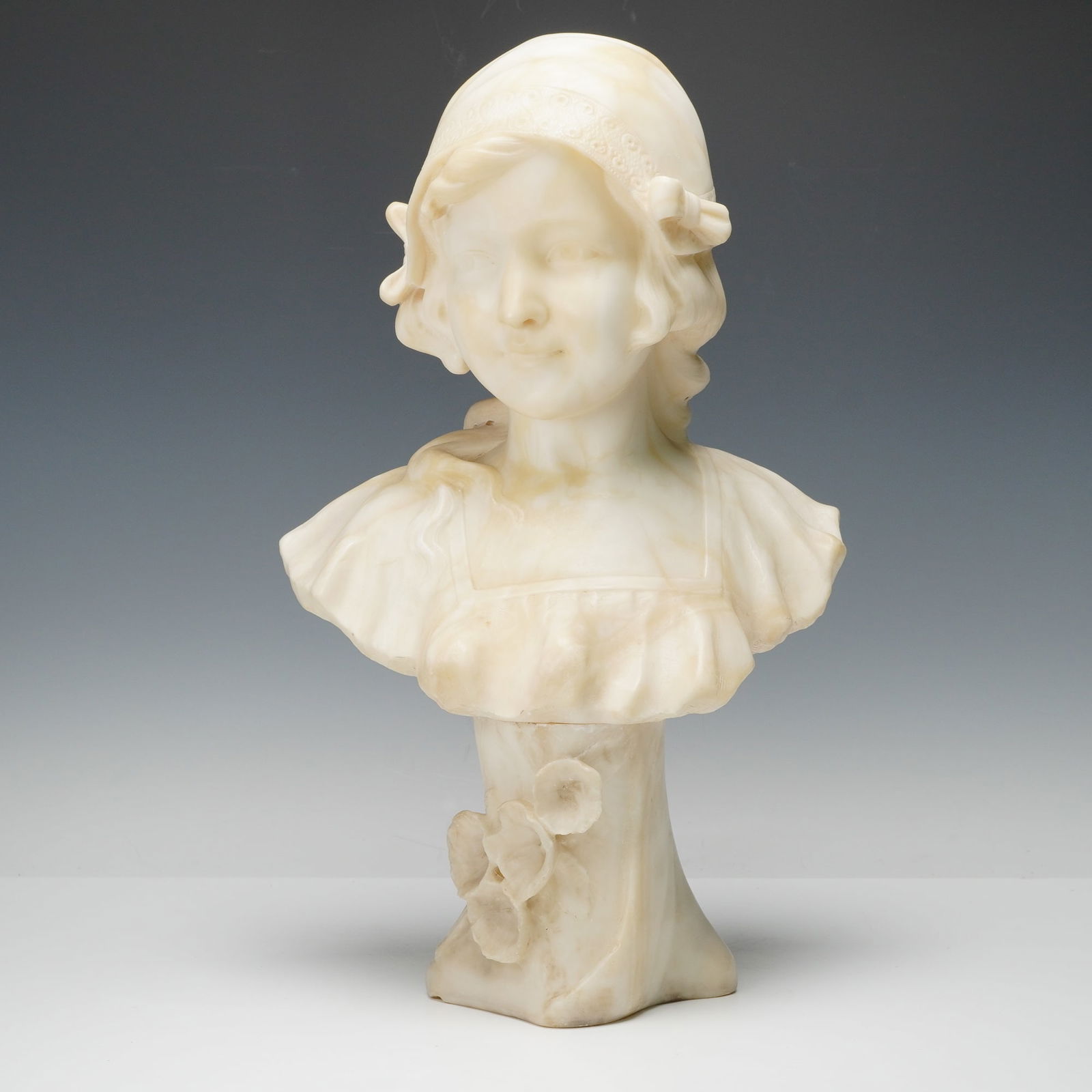 Giusto Viti Italian Alabaster Bust of Young Girl, Signed (1 of 5)