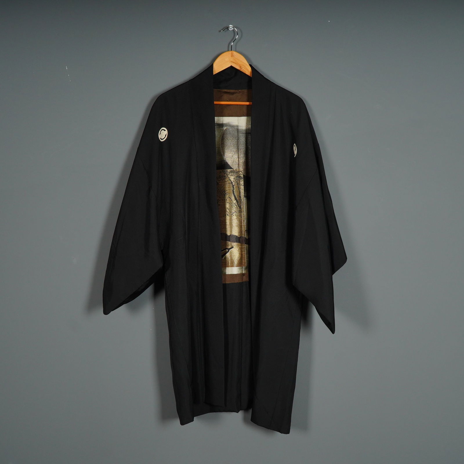 Japanese Settsu-Ikeda Black Silk Kuromontsuki Haori (1 of 5)