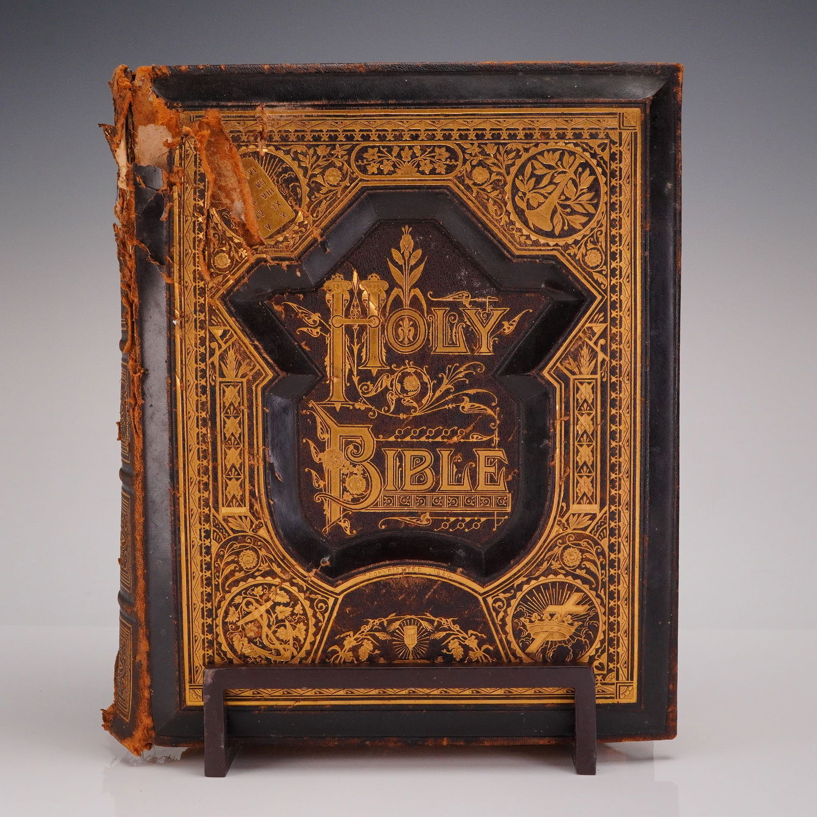 Ornate Pictorial Family Holy Bible. Philadelphia, c. 1890s. Quarto. (1 of 5)