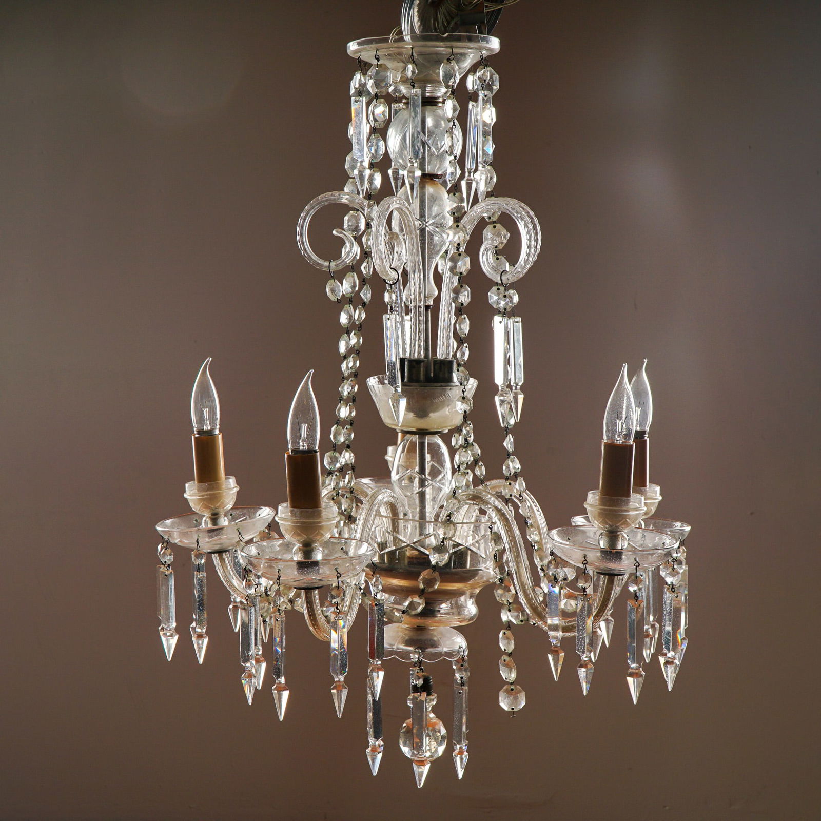 Crystal Prism 5-Light Chandelier with Medallion (1 of 10)