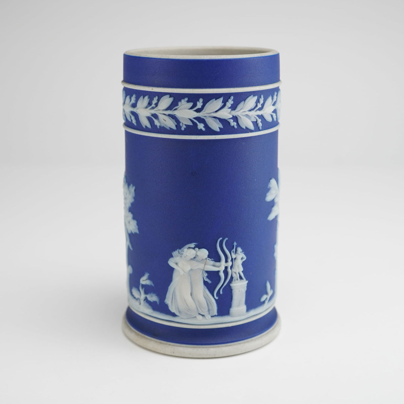Wedgwood, dip-blue Jasper ware spill vase. (1 of 3)