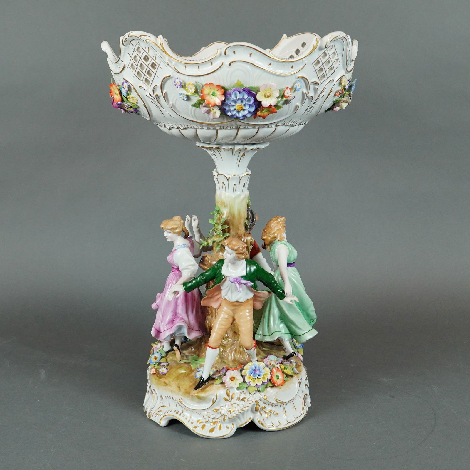 Von Schierholz Porcelain Figural Centerpiece Compote, Two Parts (1 of 6)