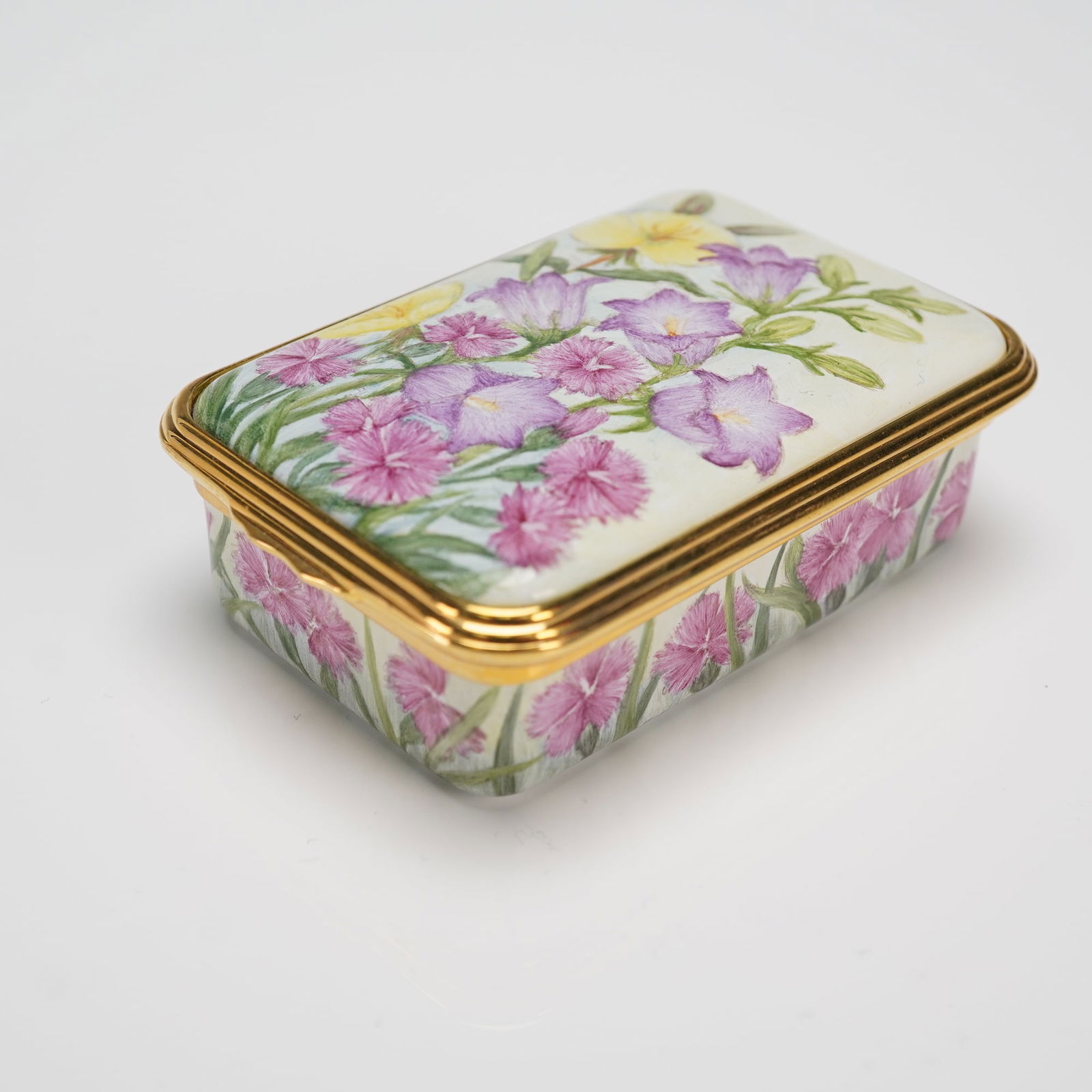 Elliot Hall Enamels Floral Hinged Box, Summer Boarders (1 of 5)