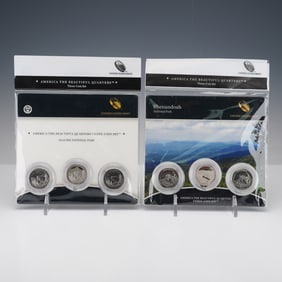 2pc 2011, 2014 America the Beautiful Three-Coin Quarters Sets