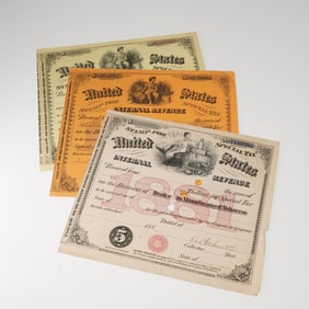 3pc 1877 - 1881 U.S. Tabacco and Liquor Special Tax Stamps