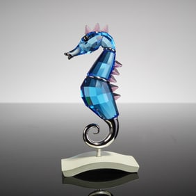 Swarovski Crystal Figurine, Chipili Aquamarine Seahorse