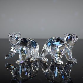 2pc Swarovski SCS Annual Edition Crystal Polar Bear Figurines, 1080774