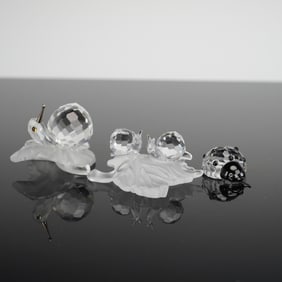 3 Swarovski Garden Insect Figurine Groupings Silver Crystal