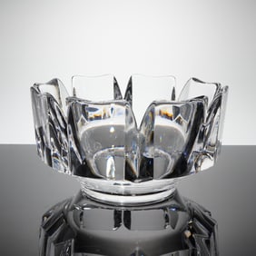 Orrefors Crystal Corona Bowl Designed by Lars Hellsten