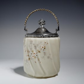 C.F. Monroe Wave Crest Egg-Crate Biscuit Barrel with Lid