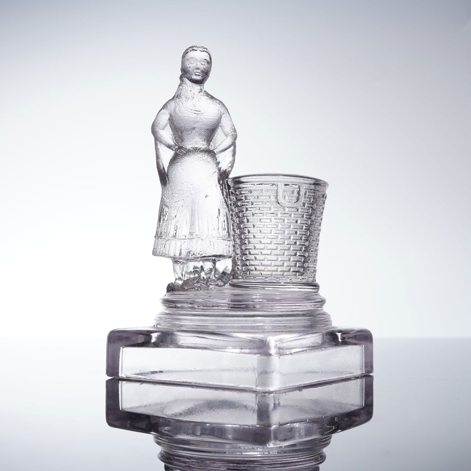 EAPG Figural Toothpick Holder, Pretty Maiden (1 of 3)