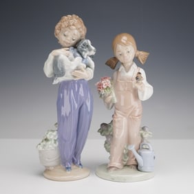 2pc Lladro Porcelain Figurines, Spring 1005217 and My Buddy 1007609