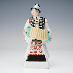 Herend Porcelain Figurine, Accordion Player