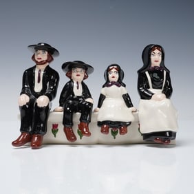 Holland Mold Glazed Ceramic Amish Family Figurine