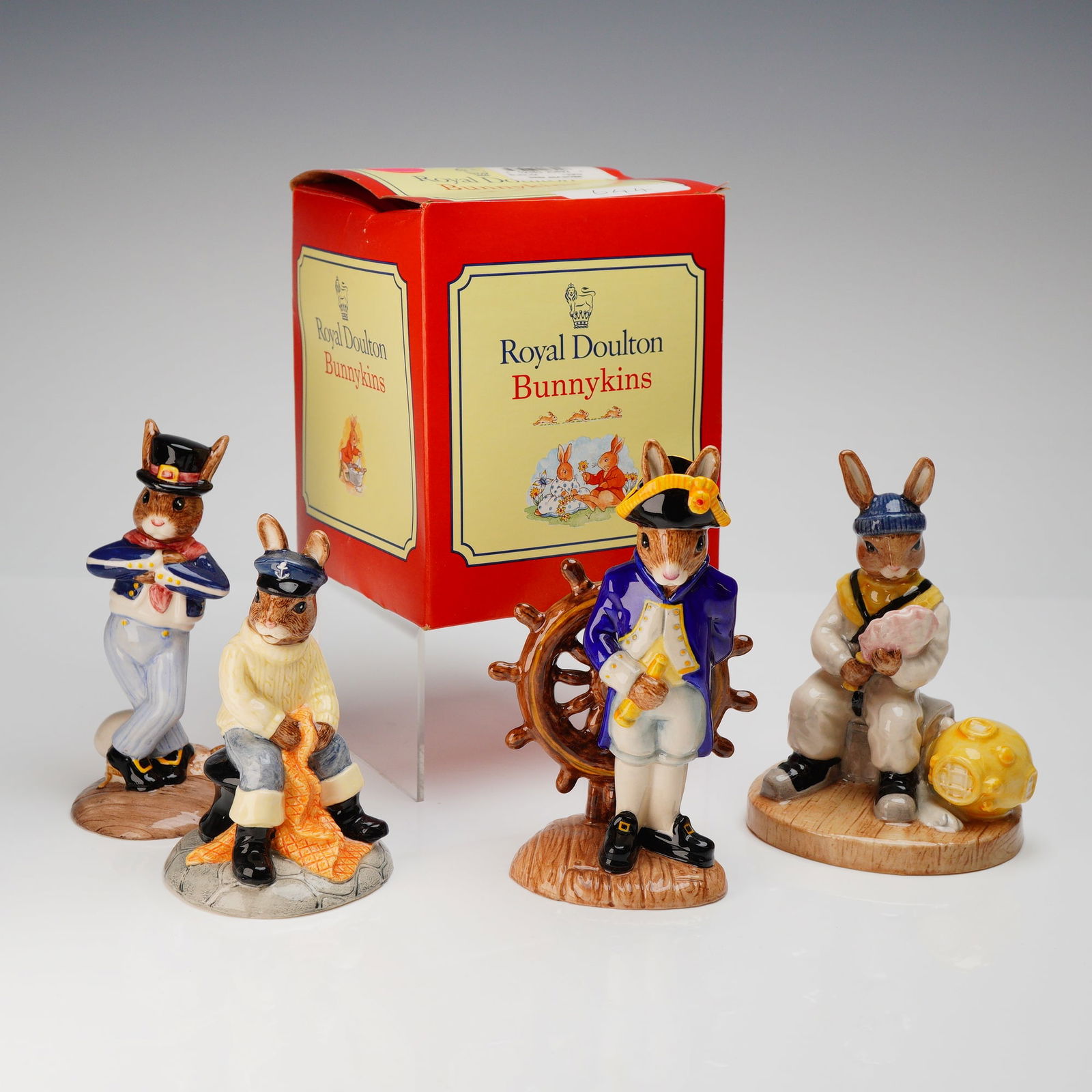 A Collection of 4 Royal Doulton Bunnykins Mariner Figurines (1 of 4)