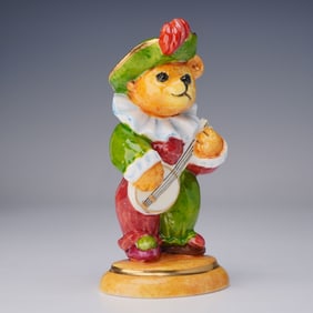 Halcyon Days Porcelain Figurine, Bear with Banjo