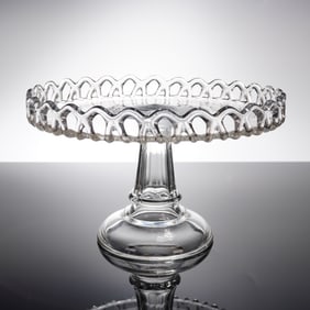 An Early American Pressed Glass Cake Stand