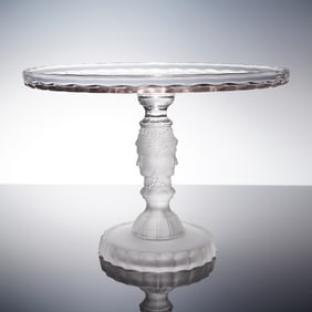 Imperial Glass-Ohio Three Faces Pattern Pressed Glass Cake Stand