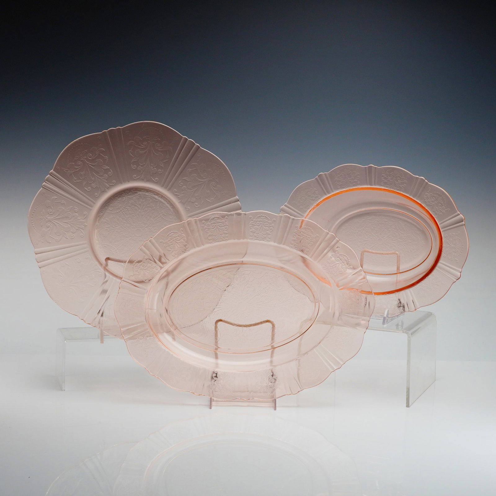 3pc Macbeth-Evans Depression Glass Serving Dishes, American Sweetheart Pink (1 of 3)
