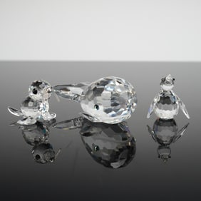 A Trio of Swarovski Crystal Aquatic Figurines