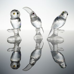 3pc Swarovski Crystal Bird Figurines