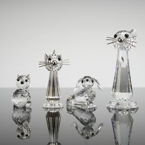4pc Swarovski Crystal Pet Figurines