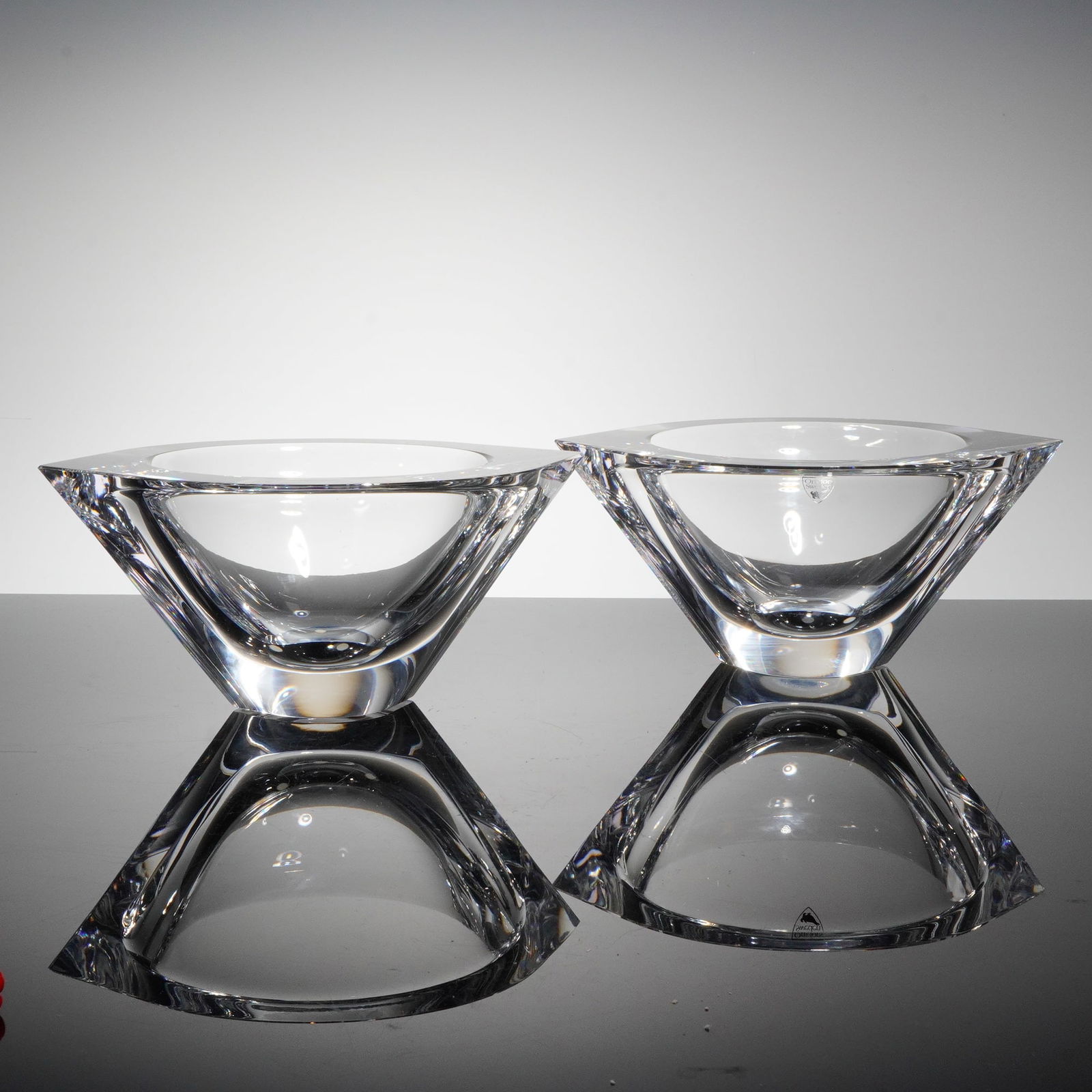 Pair of Orrefors Marin Crystal Bowls by Jan Johansson (1 of 5)