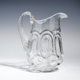 L.E. Smith Moon and Stars Clear Glass Pitcher
