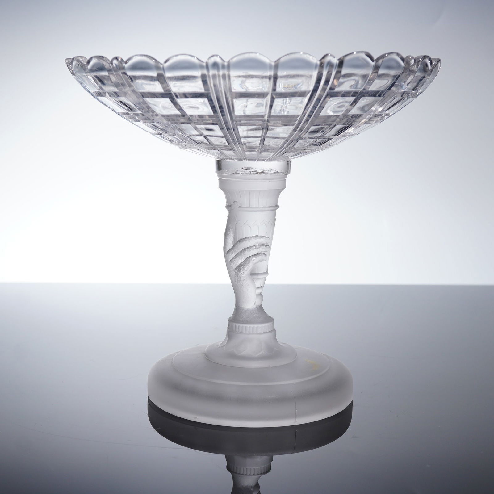 EAPG Early American Pressed Glass Compote with Hand Shaped Frosted Stem (1 of 4)